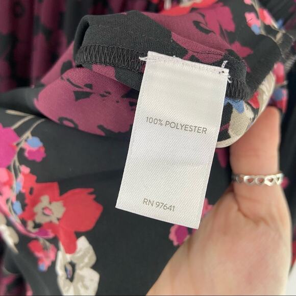 J. Jill Wherever Collection Accordion Pleated Floral Tunic Blouse size Small - Picture 7 of 8